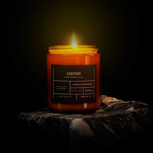 Leather Scented Soy Wax Candle